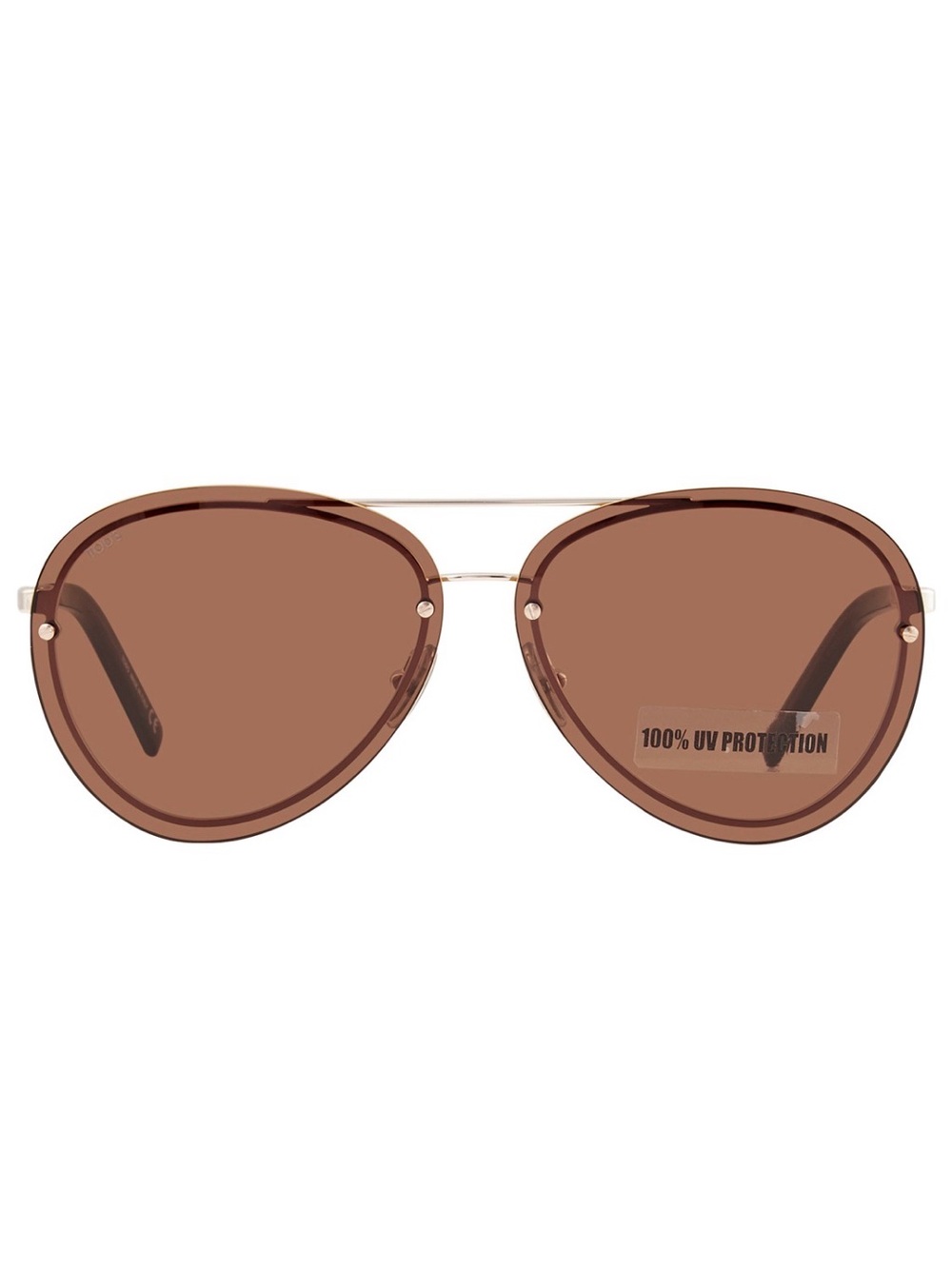 Women's Tods Brown Aviator Sunglasses - Lightweight Fashion Shades
